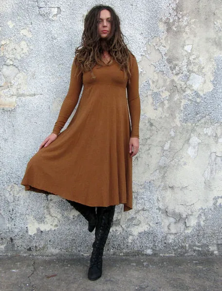 Hooded Eclipse Wanderer Below Knee Dress