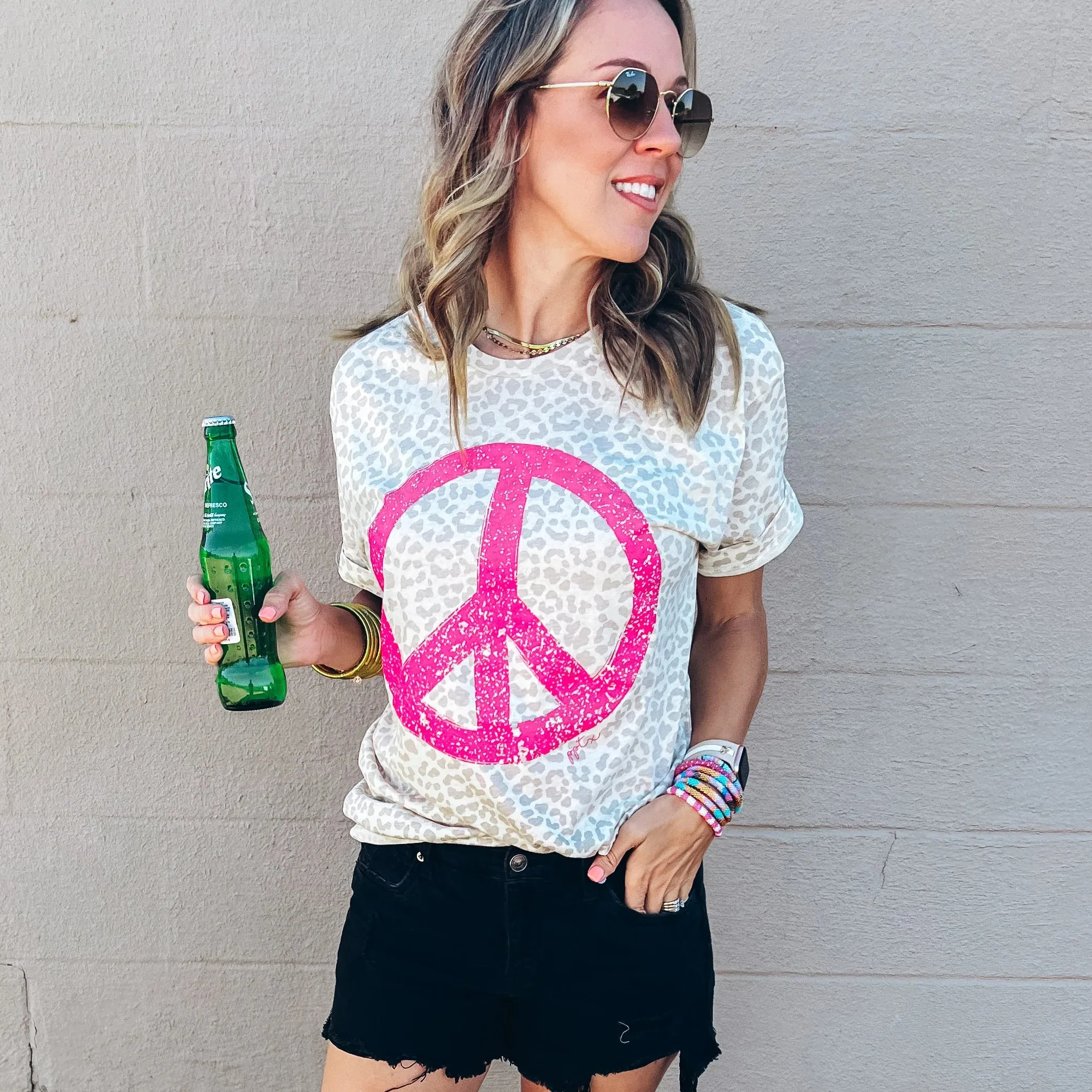 Hot Pink Peace Graphic Tee