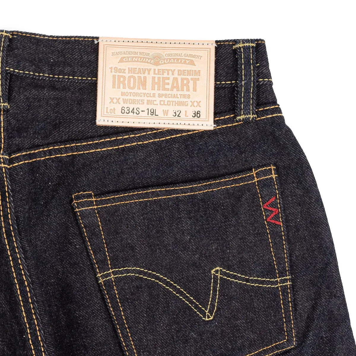 IH-634S-19L - 19oz Left Hand Twill Selvedge Denim Straight Cut Jeans - Indigo