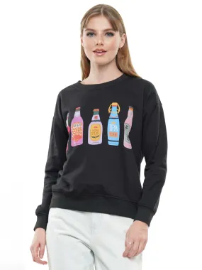 'IPA' Beer Long Sleeve Pullover - Black