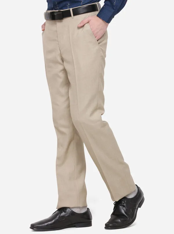 Ivory Solid Classic Fit Formal Trouser | Greenfibre