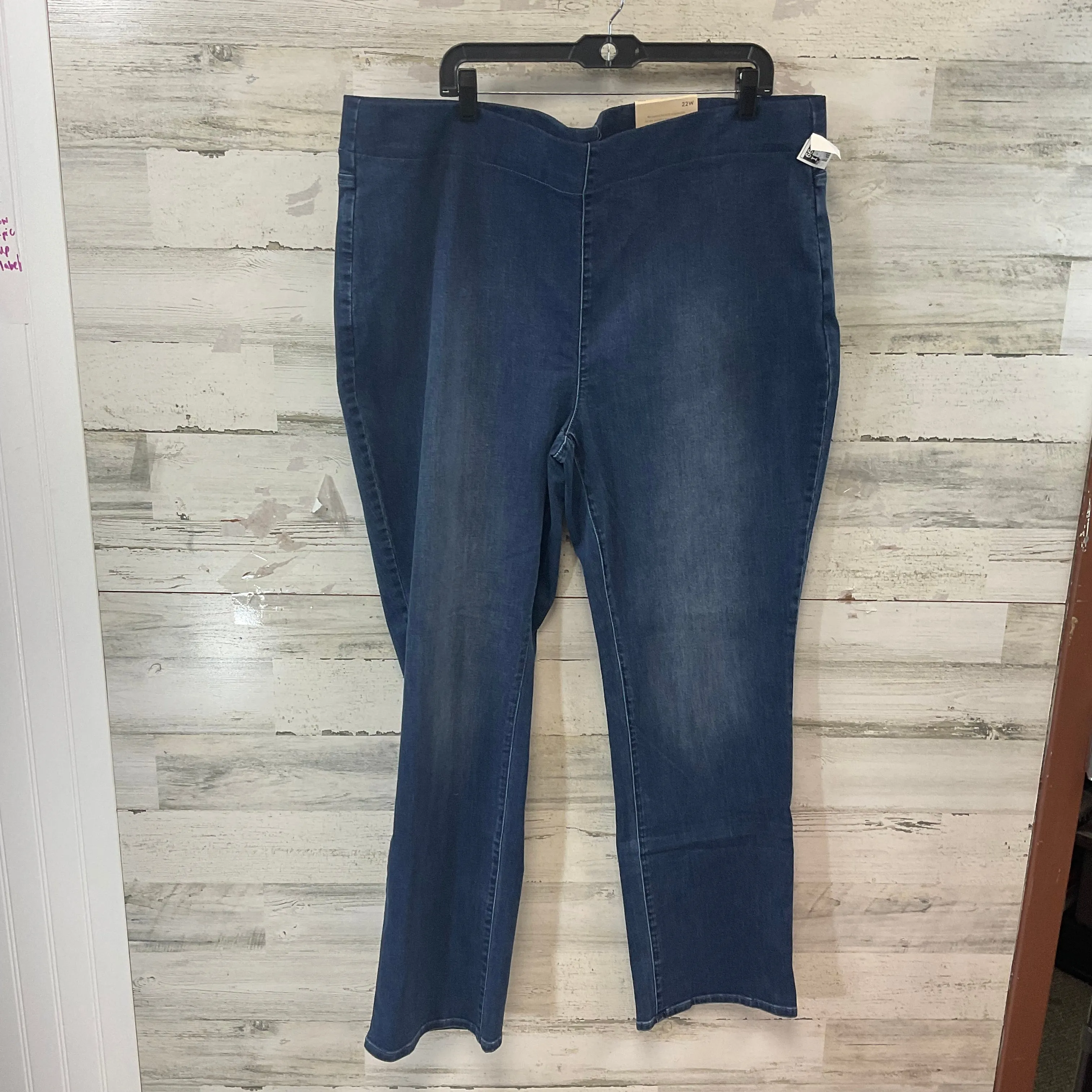 Jeans Straight By Not Your Daughters Jeans In Blue Denim, Size: 22w