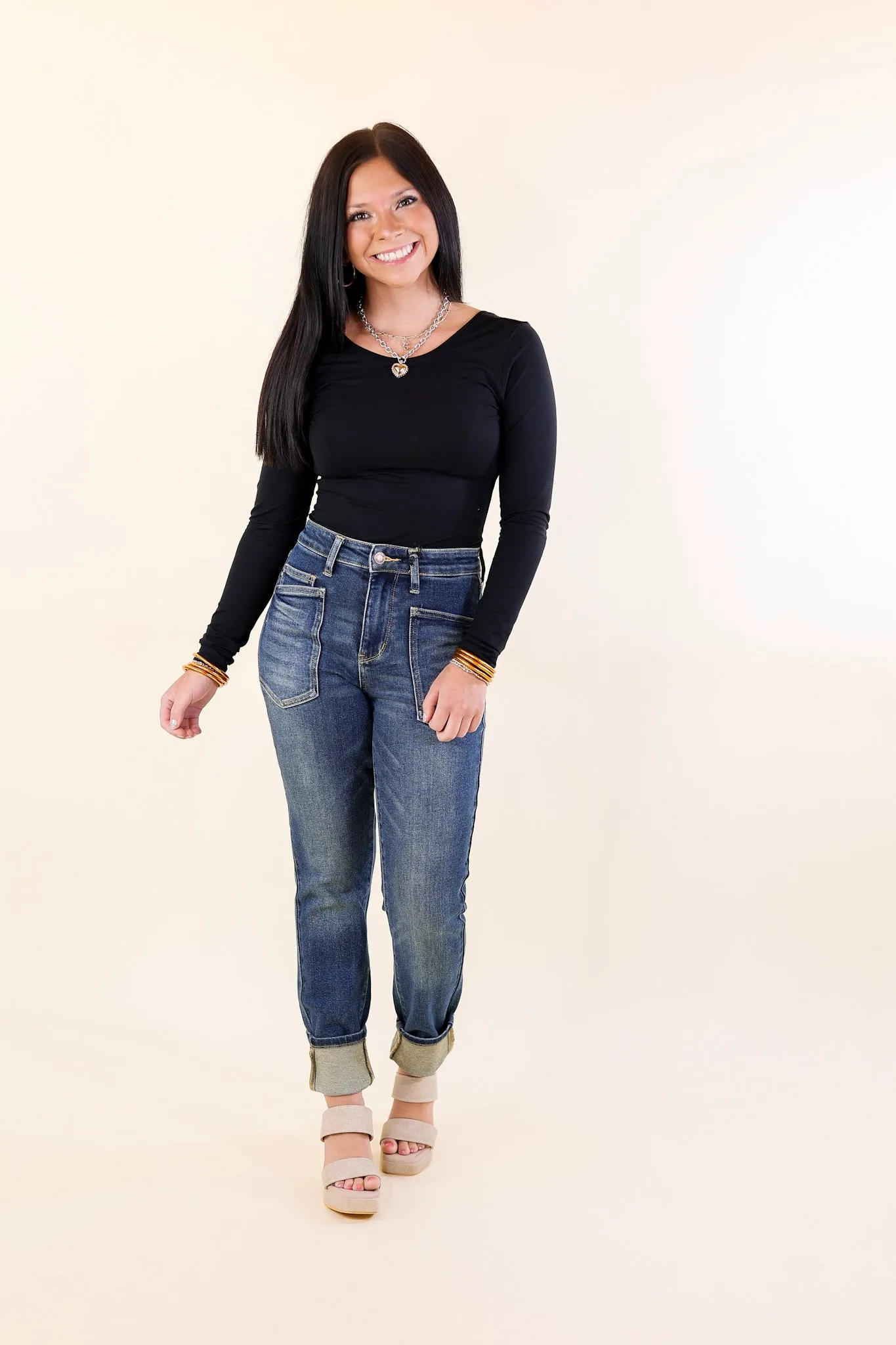 Judy Blue | Easy Breezy High Waisted Classic Relaxed Fit Jean in Dark Wash