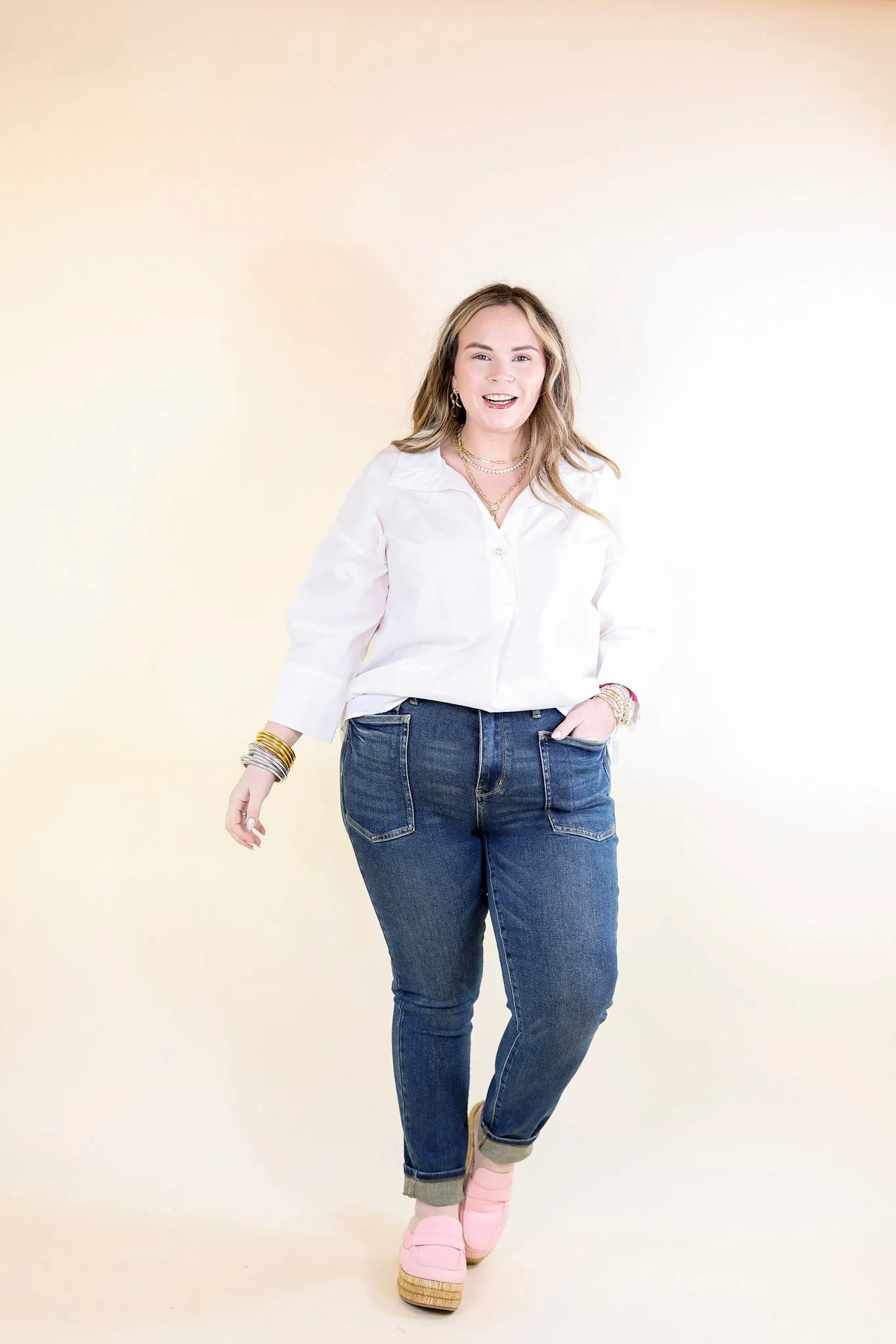 Judy Blue | Easy Breezy High Waisted Classic Relaxed Fit Jean in Dark Wash