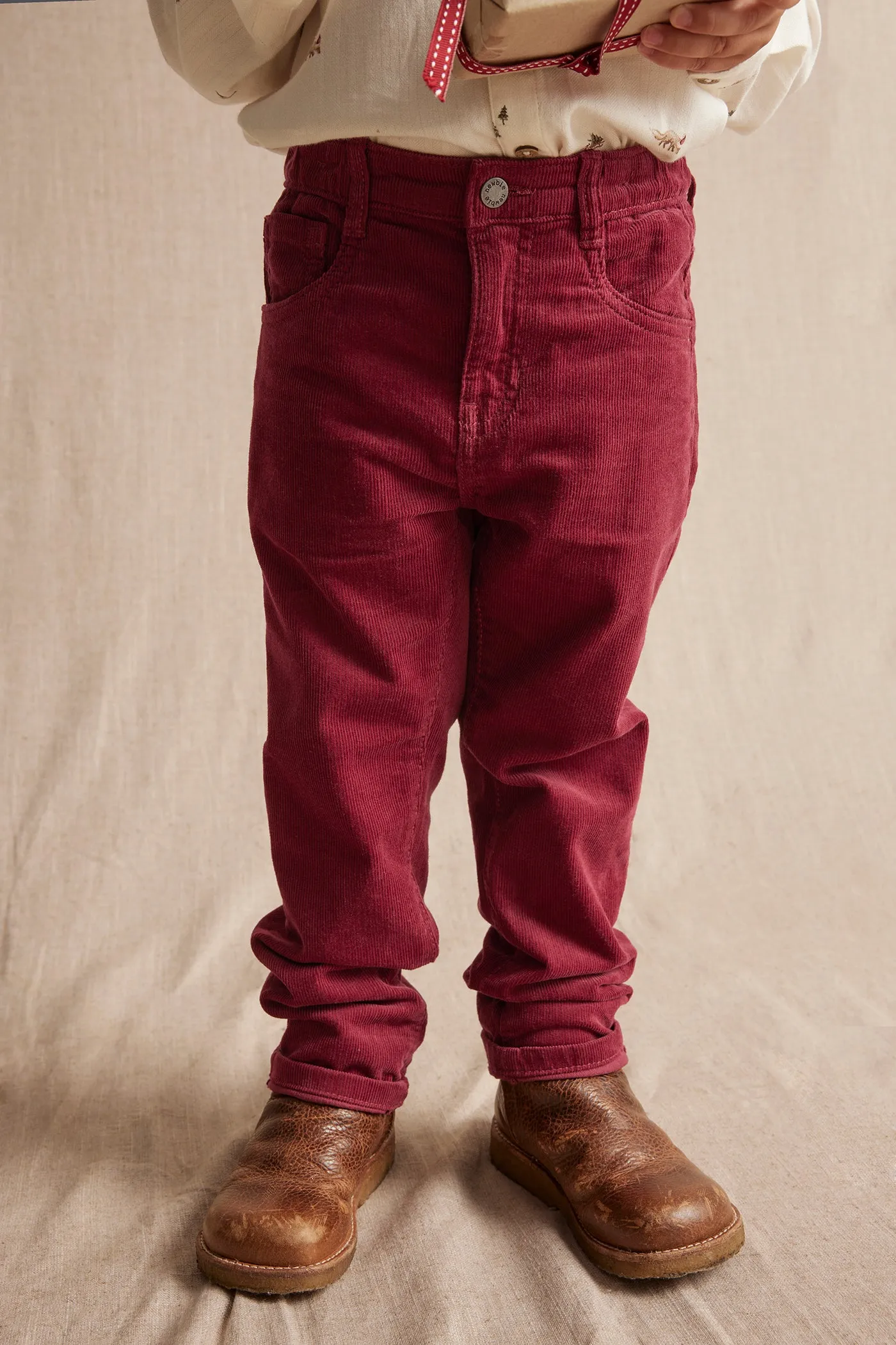 Kids' red corduroy trousers