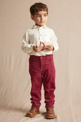 Kids' red corduroy trousers