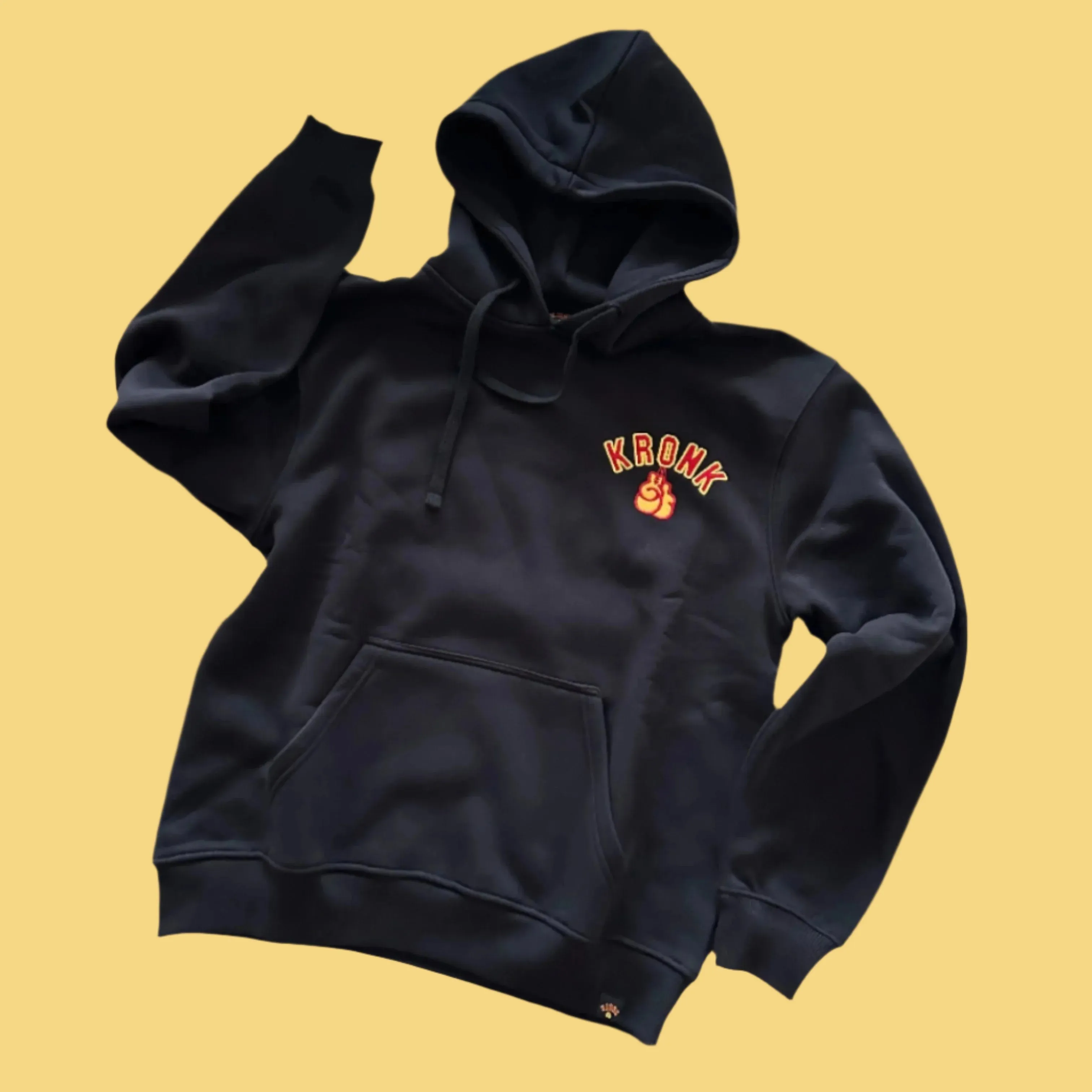 KRONK Thomas Hearns Applique Hoodie Loose Fit Black