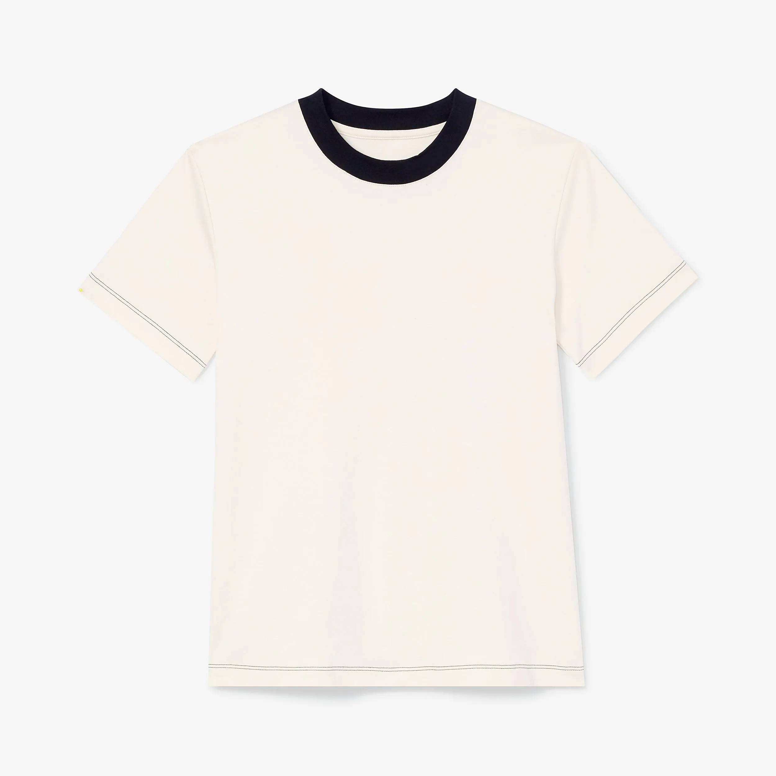 Leslie T-Shirt Contrast - Organic Pima Cotton :: Ivory/Black