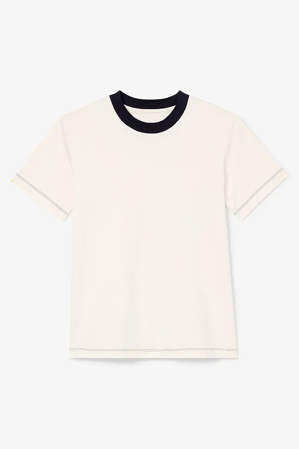 Leslie T-Shirt Contrast - Organic Pima Cotton :: Ivory/Black