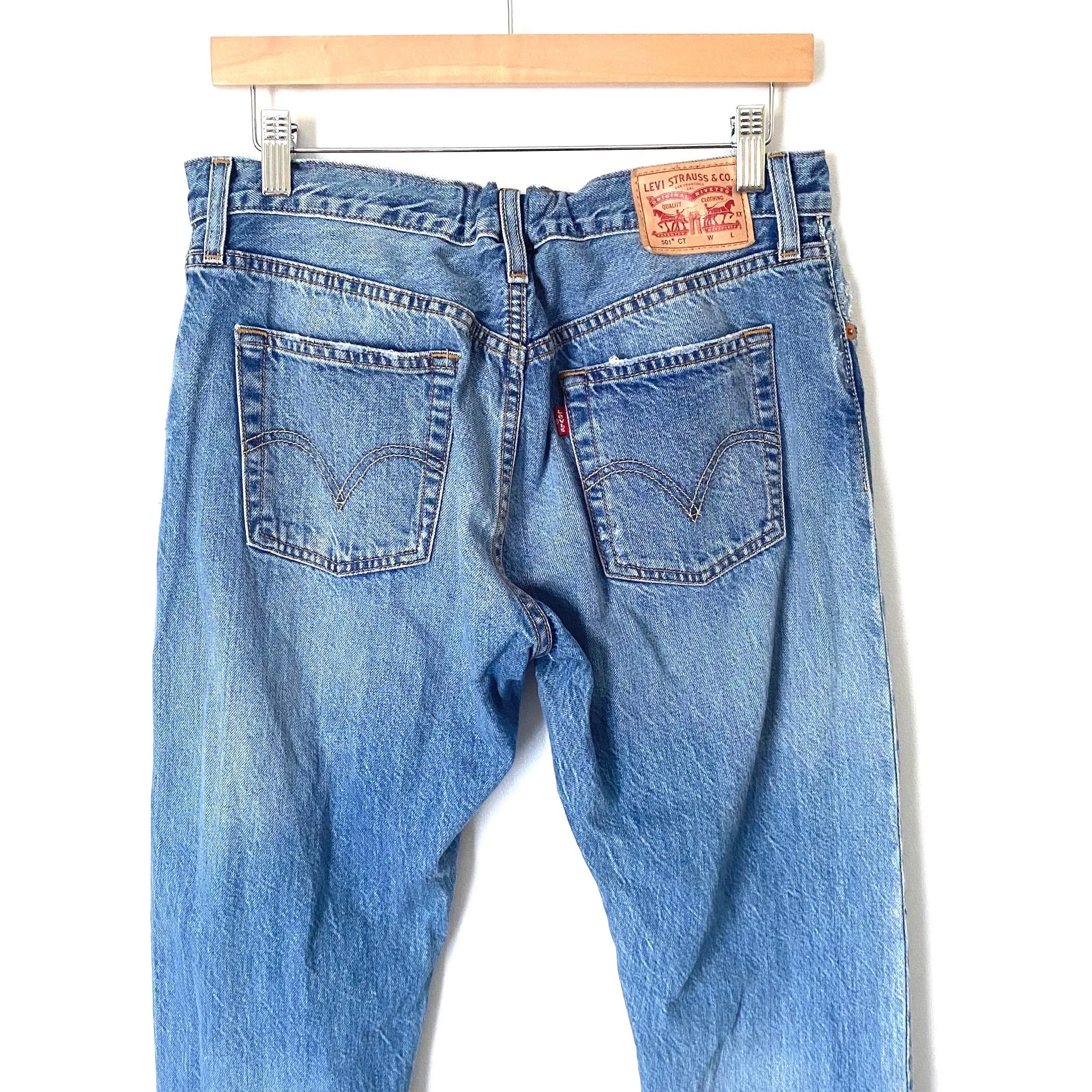 Levi Strauss 501CT Distressed Jeans- Size 28 (Inseam 26 1/2”)