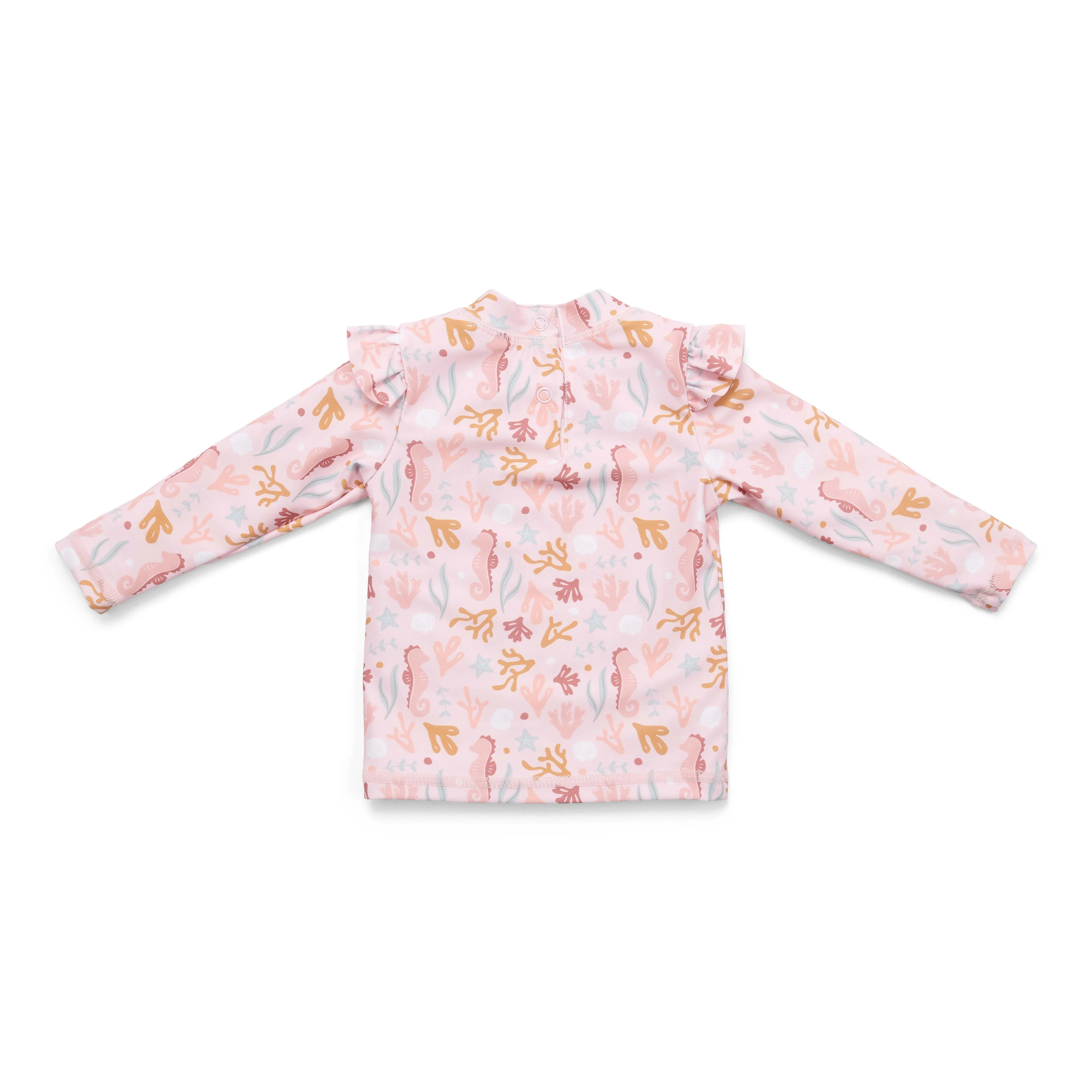 Little Dutch Swim Shirt Long Sleeve Ruffles Ocean Dreams Pink