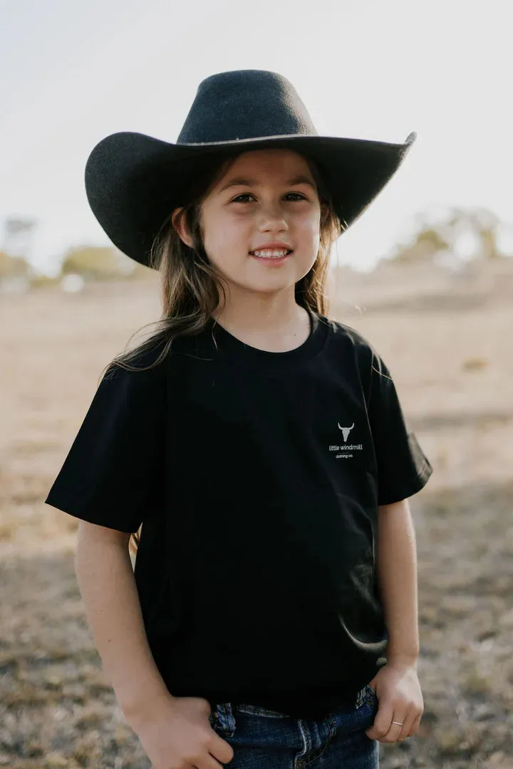 Little Windmill Kids Printed Tee - Midnight Black