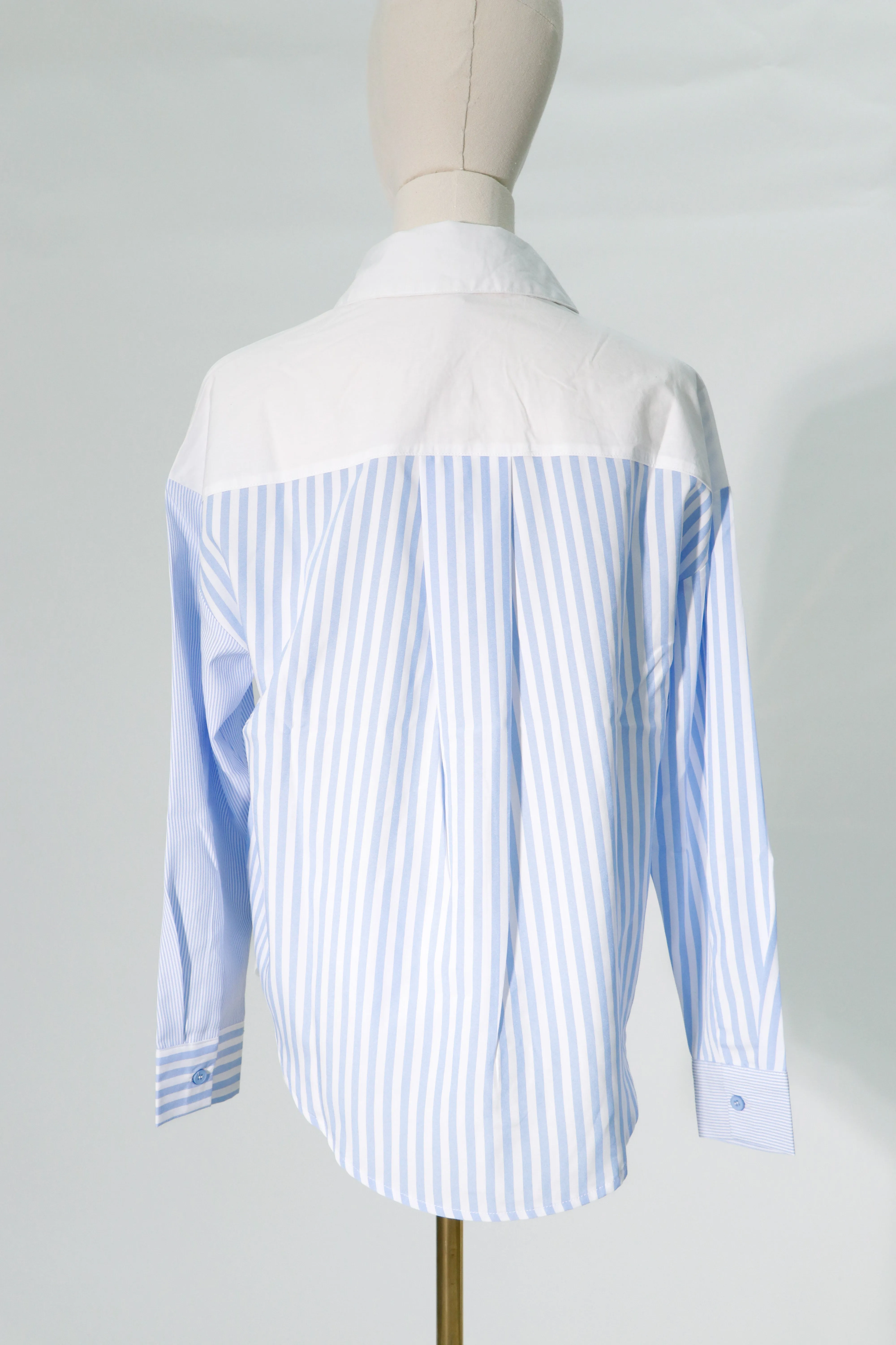 long sleeve strip shirt button down