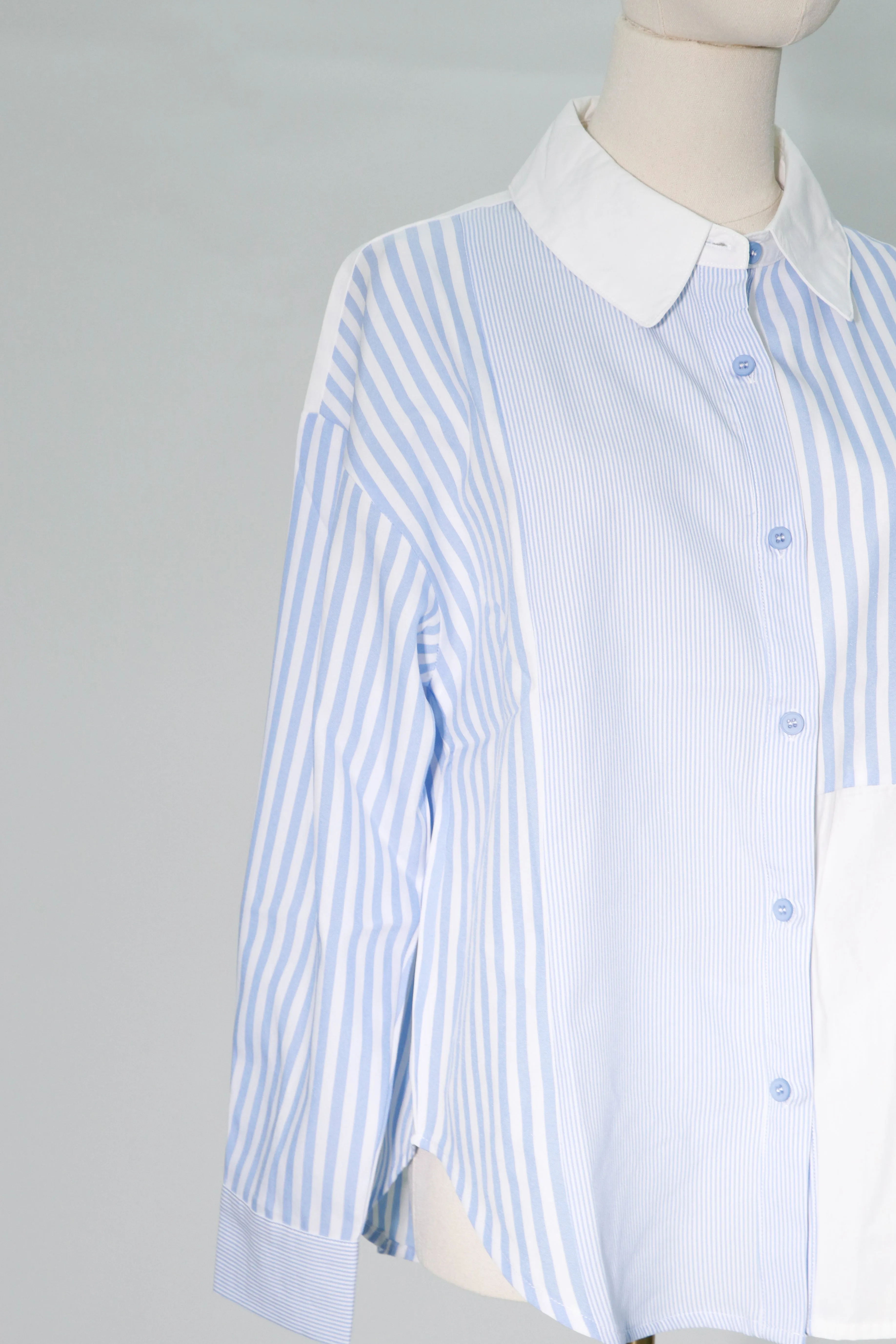 long sleeve strip shirt button down