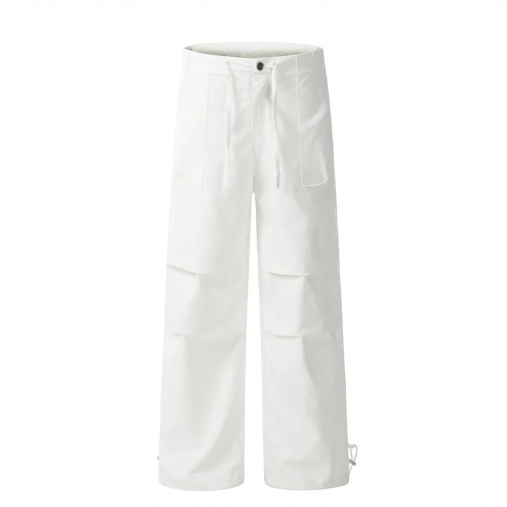 Loose Pleated Paratrooper Casual Pants Men