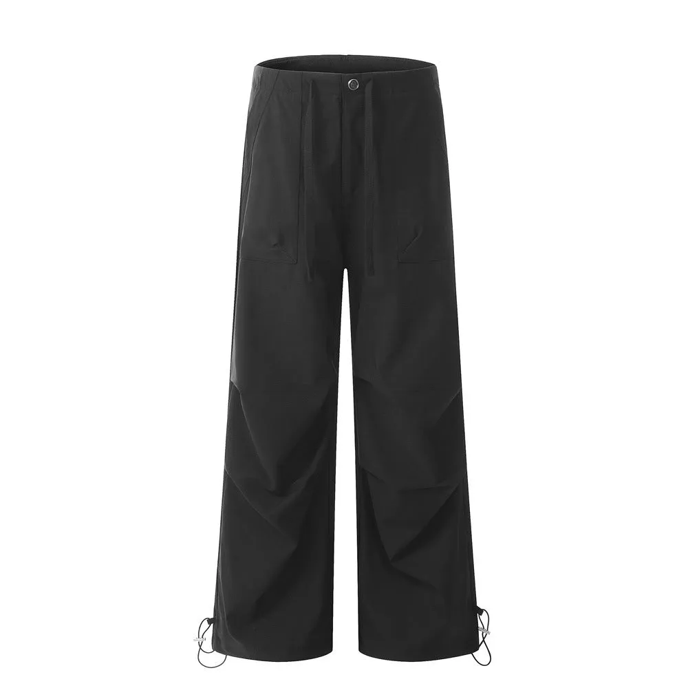 Loose Pleated Paratrooper Casual Pants Men