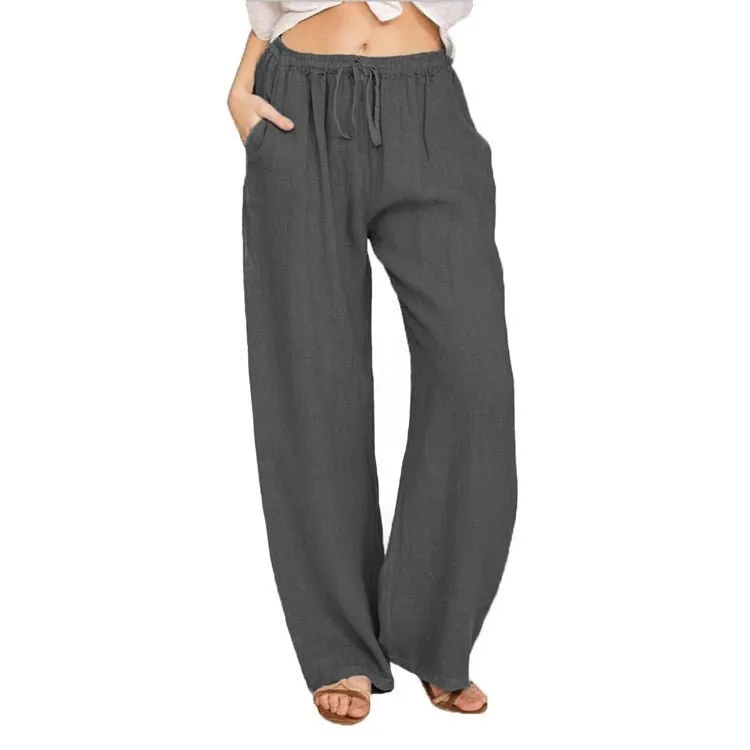 Lovely Loose Wide Leg Drawstring Pocket Pants