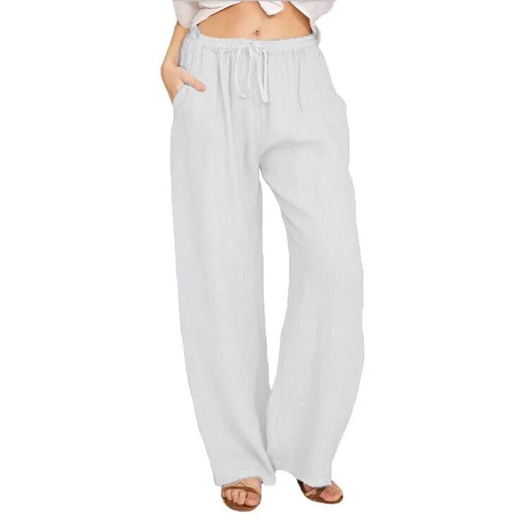 Lovely Loose Wide Leg Drawstring Pocket Pants