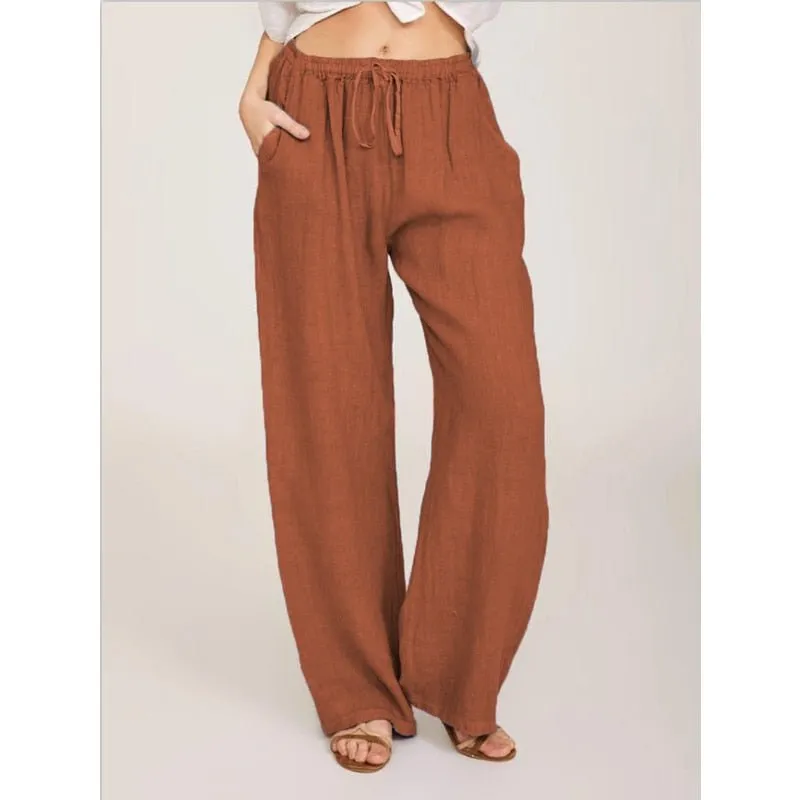 Lovely Loose Wide Leg Drawstring Pocket Pants