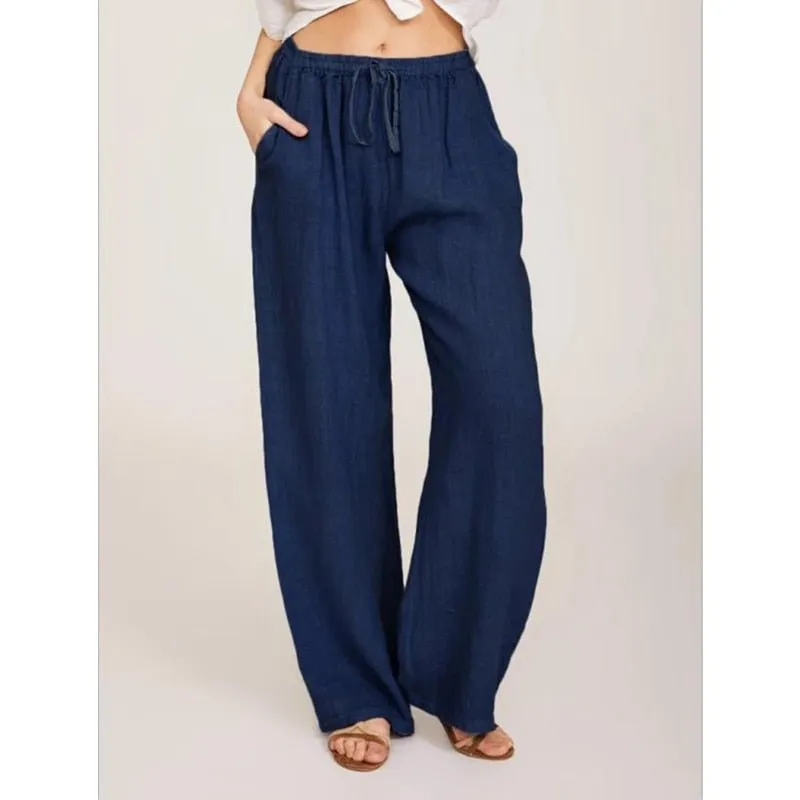 Lovely Loose Wide Leg Drawstring Pocket Pants