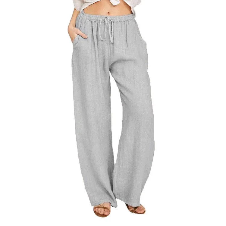 Lovely Loose Wide Leg Drawstring Pocket Pants