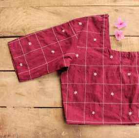 Maroon boxy crop top