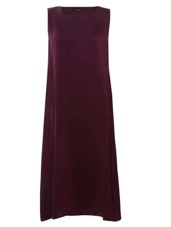 Maroon Sleeveless Slip Dress