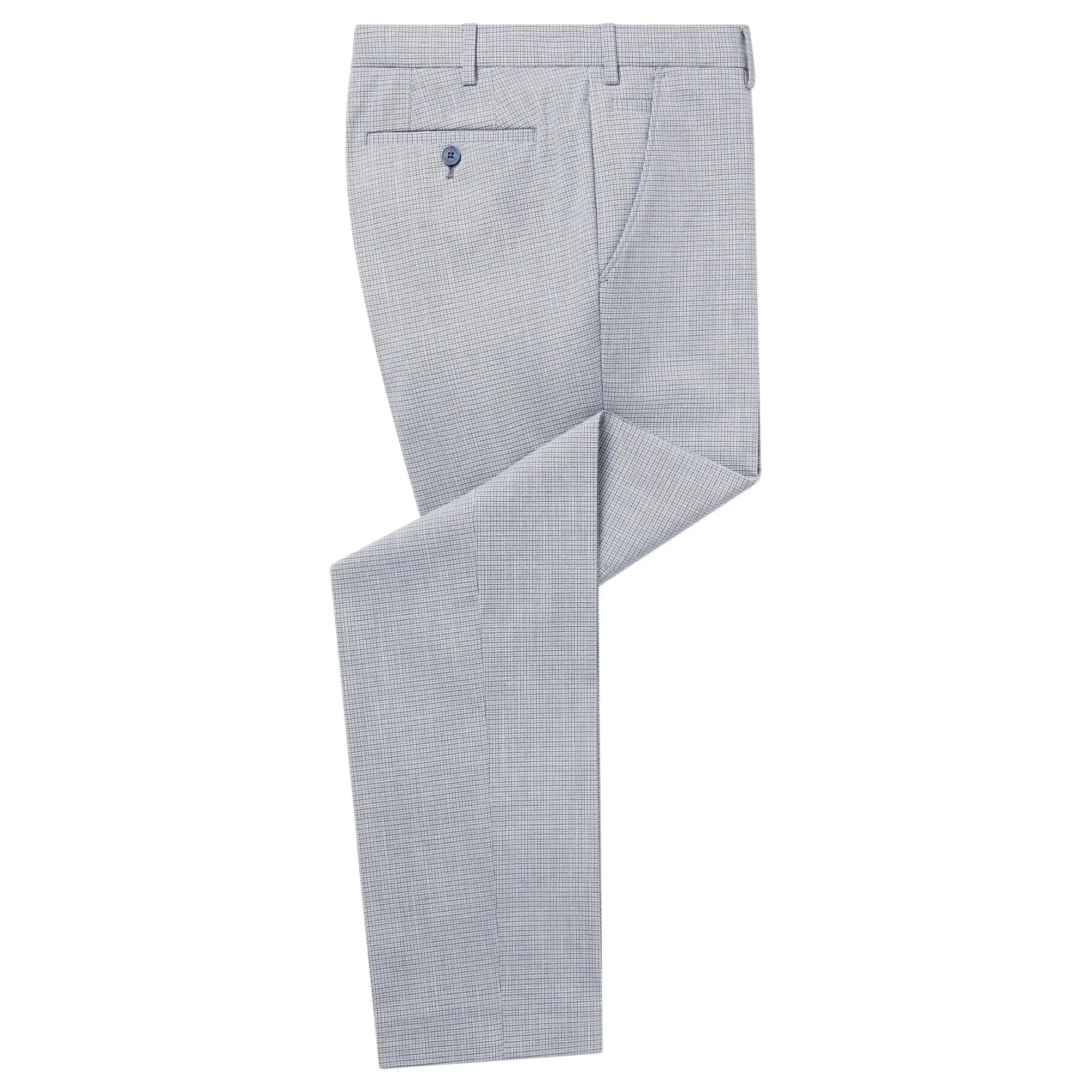 Matteo Check Suit Trousers - Blue