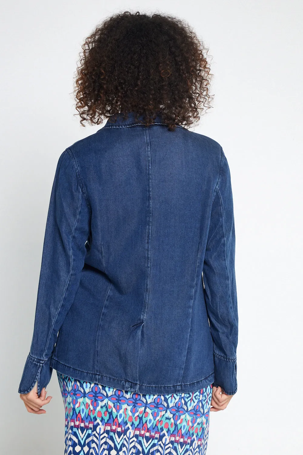 Melba Lyocell Denim Blazer - Dark Rinse