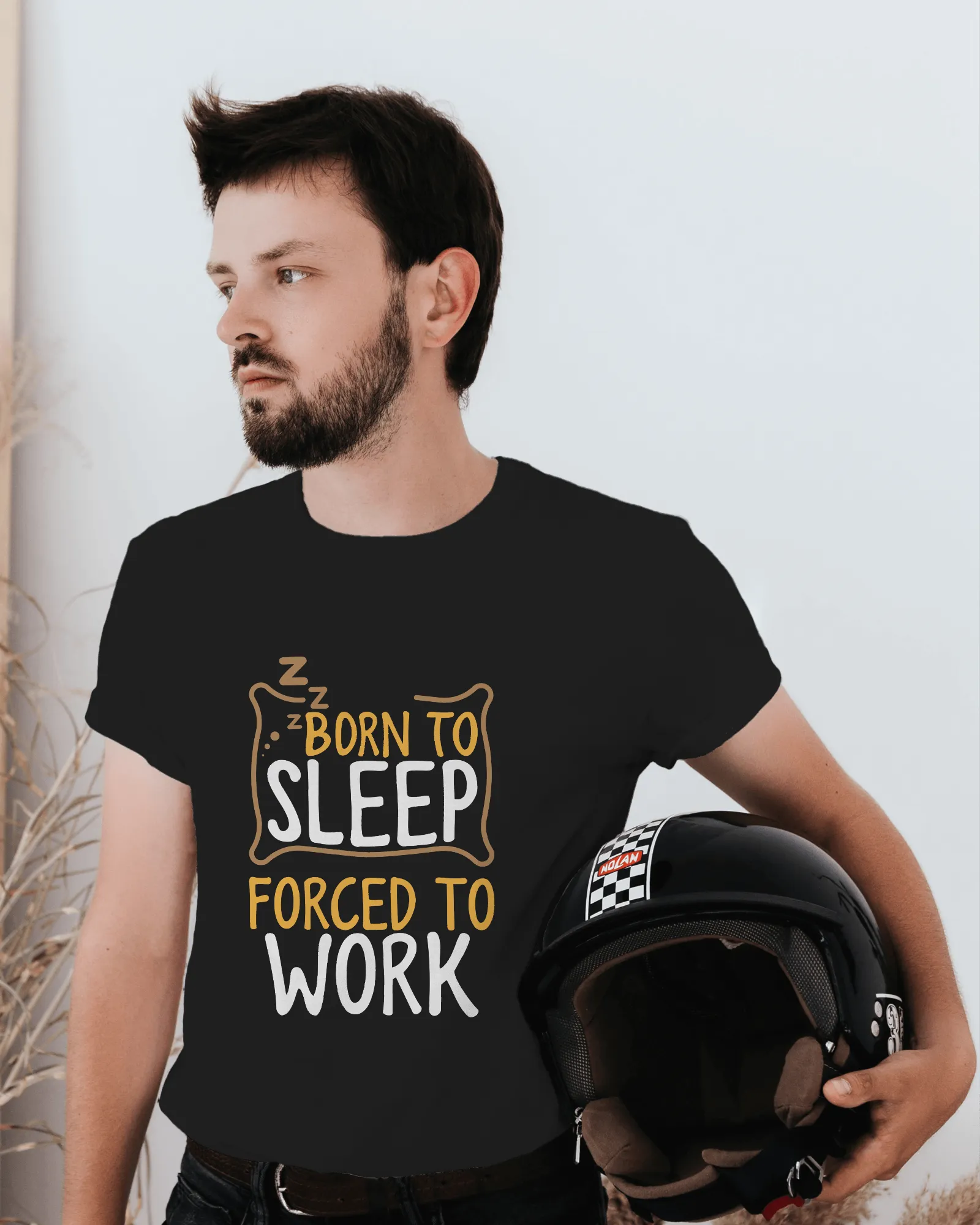 Men Half Sleeves T-Shirt - Born To Sleep