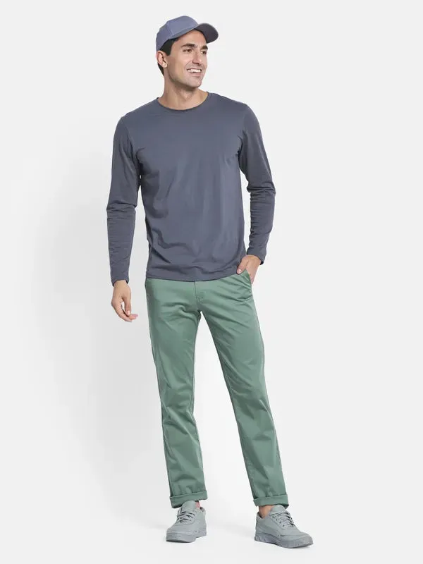 Men Olive Green Chinos Trousers