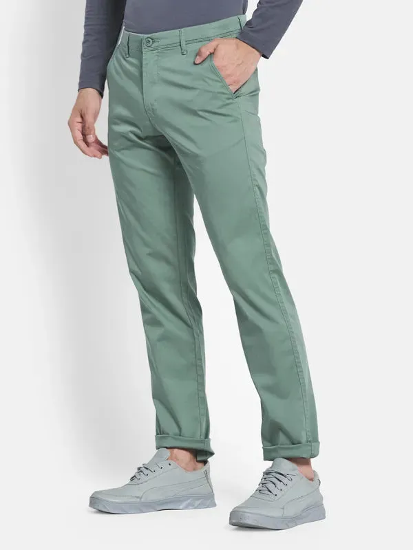 Men Olive Green Chinos Trousers