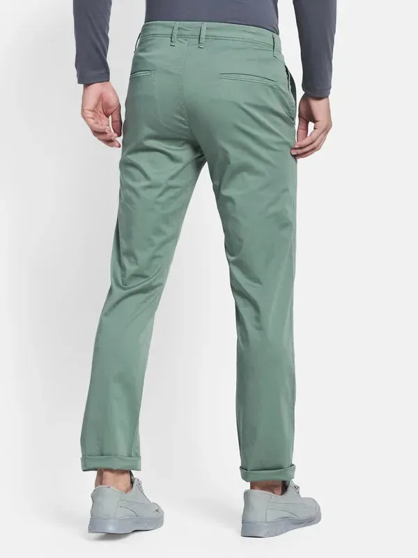 Men Olive Green Chinos Trousers