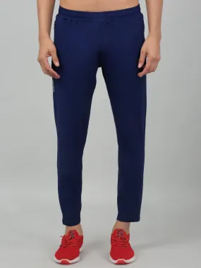 Men's Blue Solid Stretchable Active Wear Track Pant