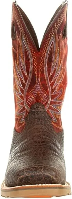 Men's Durango Maverick Pro Safari Elephant & Crimson WP, PR, SR Pull On Steel Toe Western Work Boot