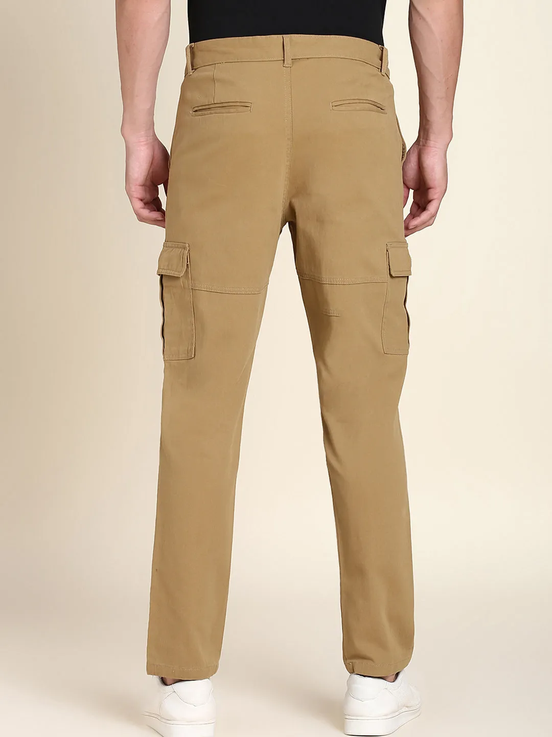 Men's Khaki Solid Cargo