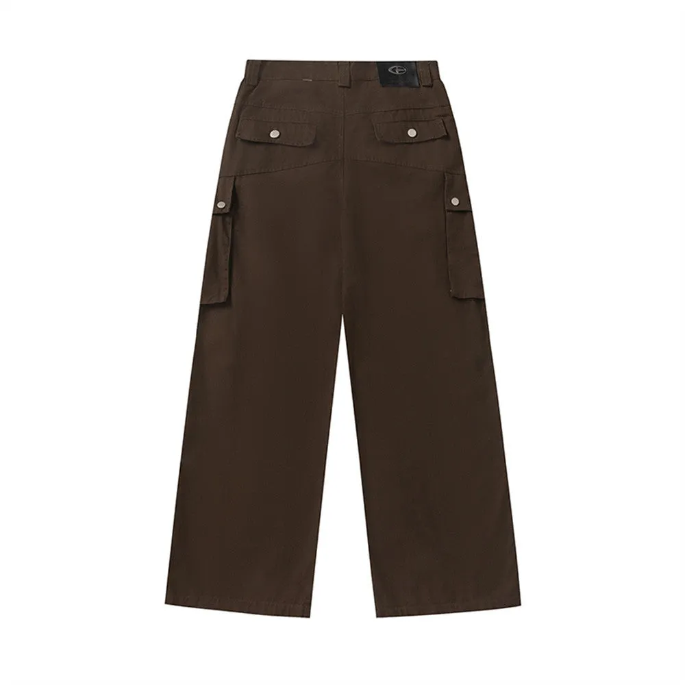 Men's Solid Color Loose Straight Pants