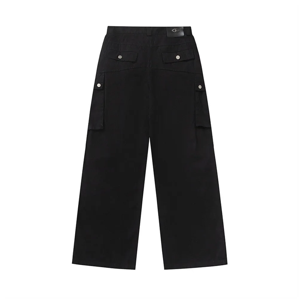 Men's Solid Color Loose Straight Pants