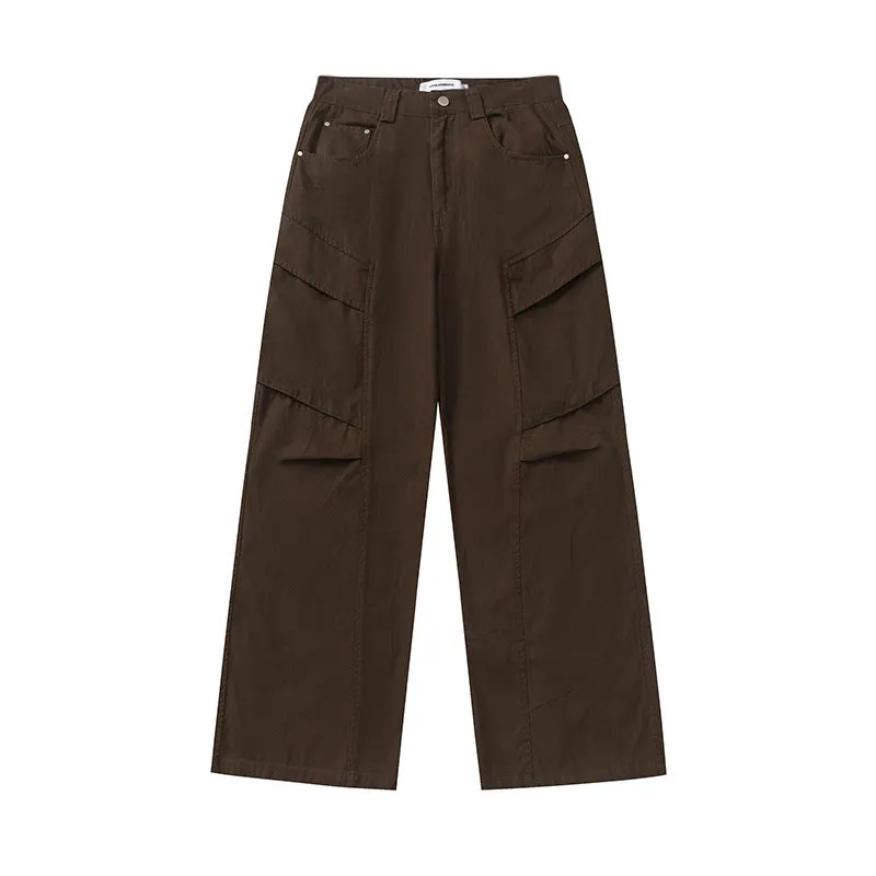 Men's Solid Color Loose Straight Pants