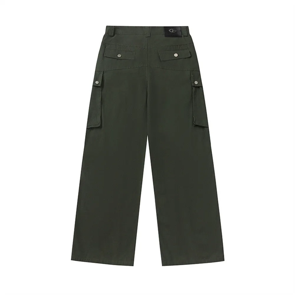 Men's Solid Color Loose Straight Pants