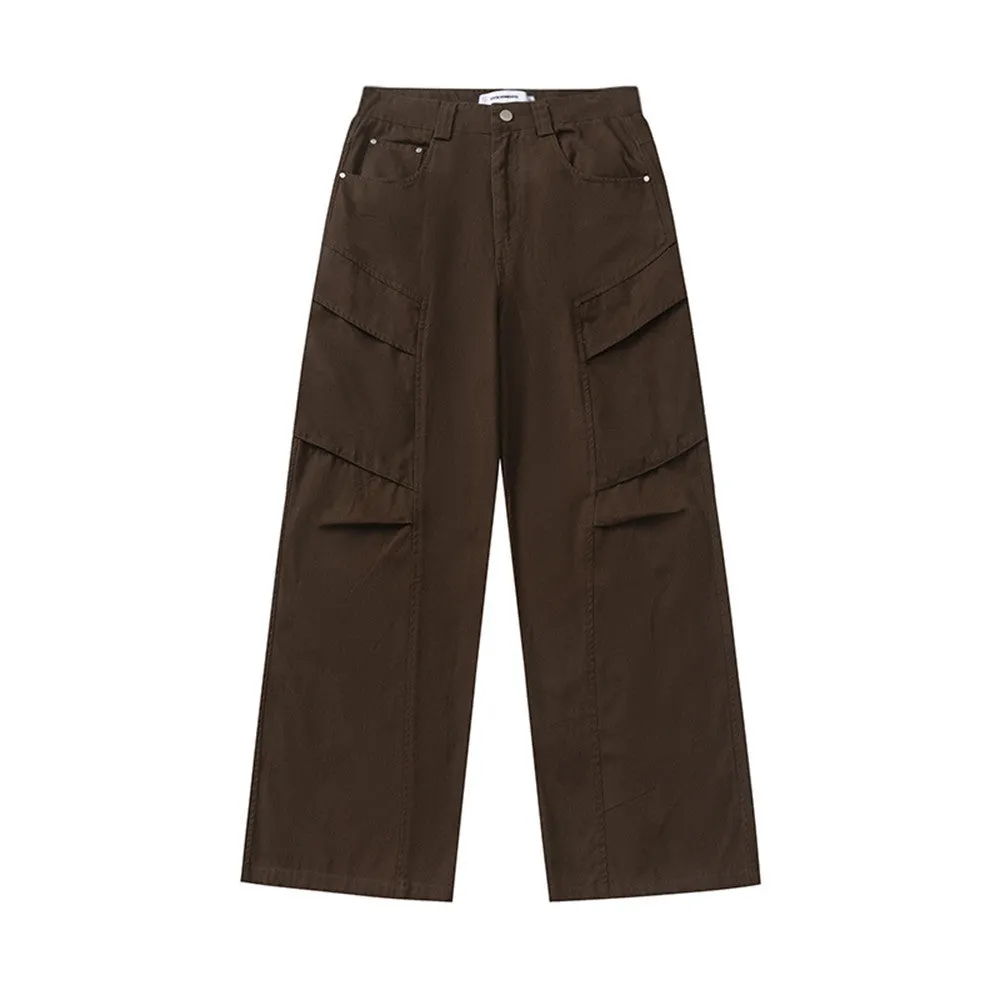 Men's Solid Color Loose Straight Pants