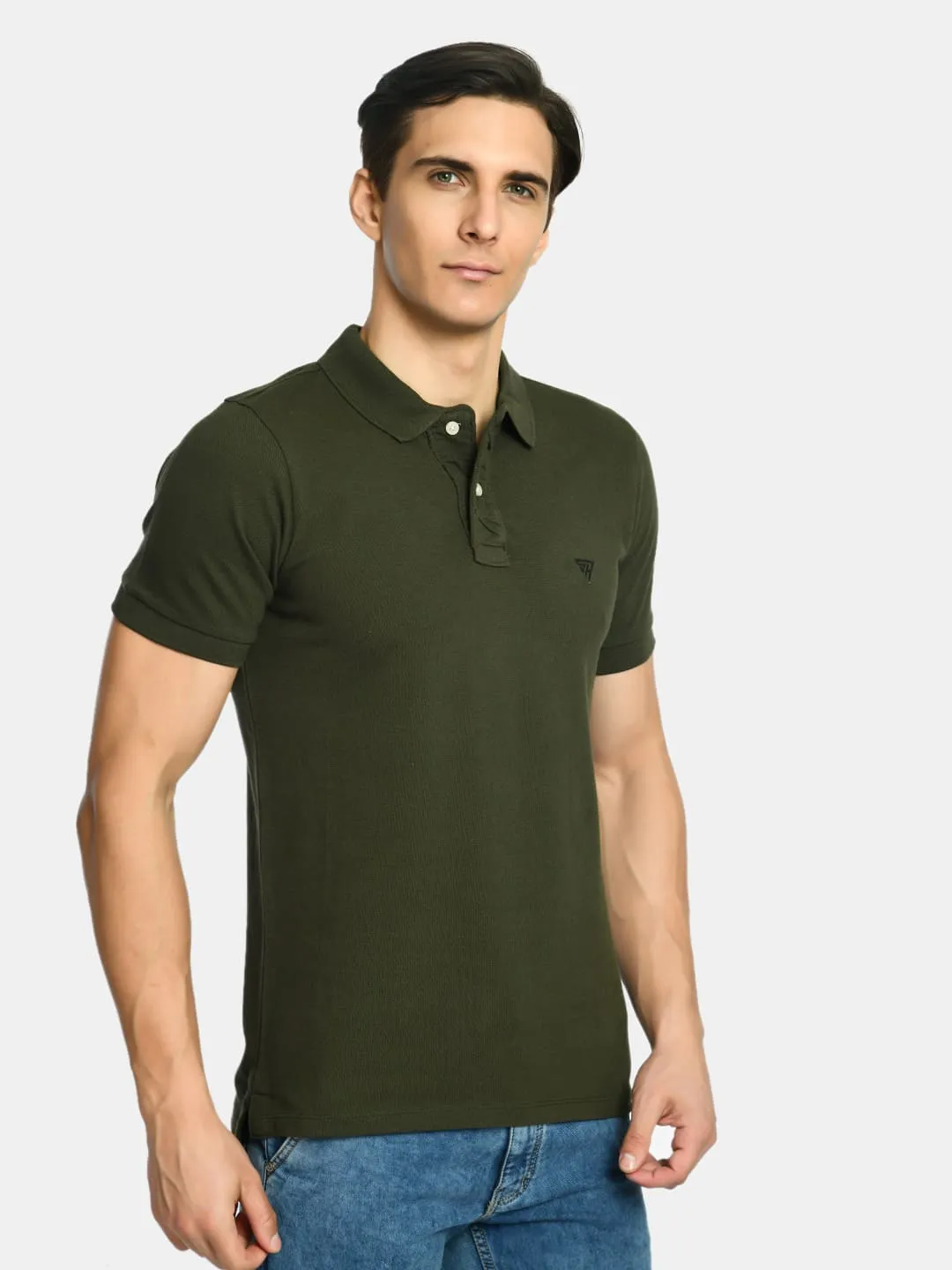 Men's solid Polo Collar Half Sleeve T-Shirt