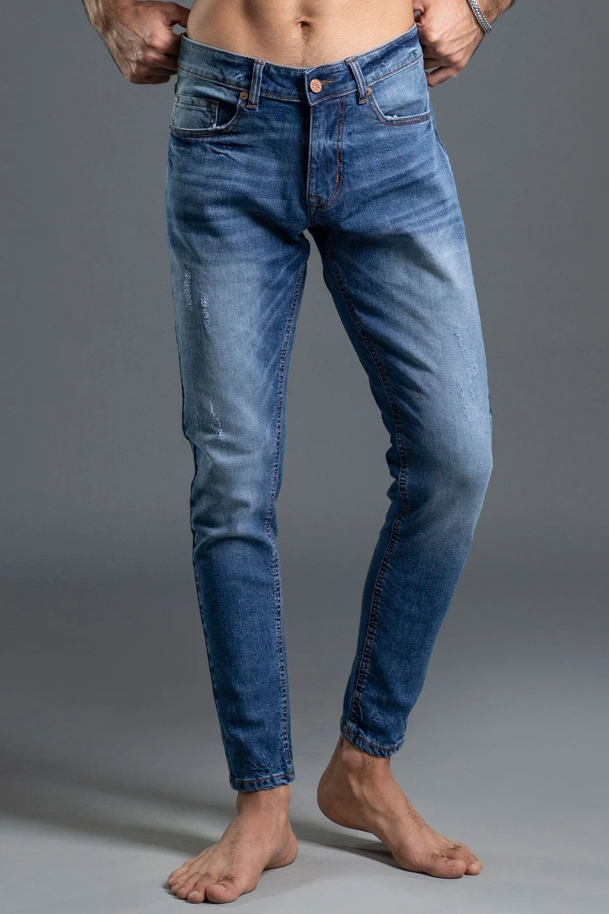 Mid Rise Skinny Denim Jeans (Powder blue) (Sniper )