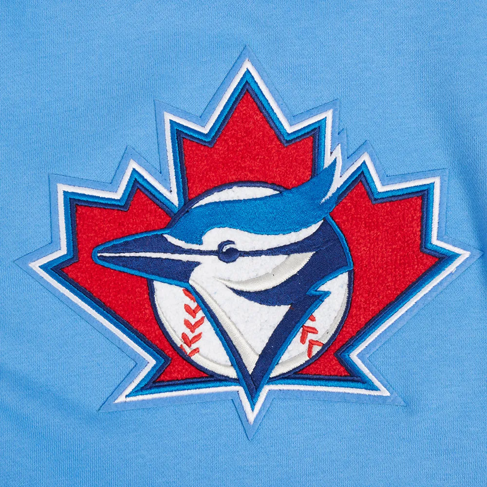 MLB TORONTO BLUE JAYS RETRO CLASSIC WOMEN'S RIB CROPPED PO HOODIE (UNIVERSITY BLUE)