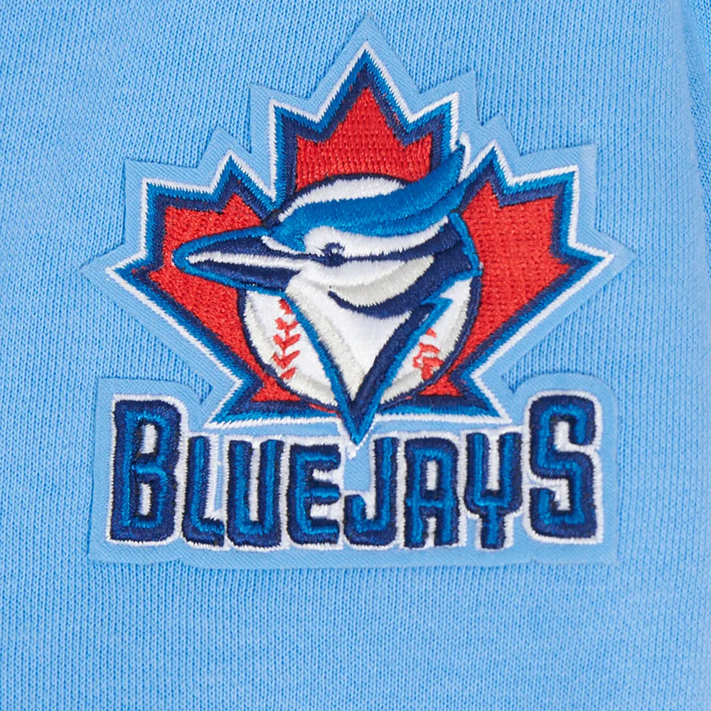 MLB TORONTO BLUE JAYS RETRO CLASSIC WOMEN'S RIB CROPPED PO HOODIE (UNIVERSITY BLUE)