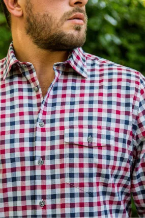 Multi Colour Gingham Herringbone Check Men's Shirt