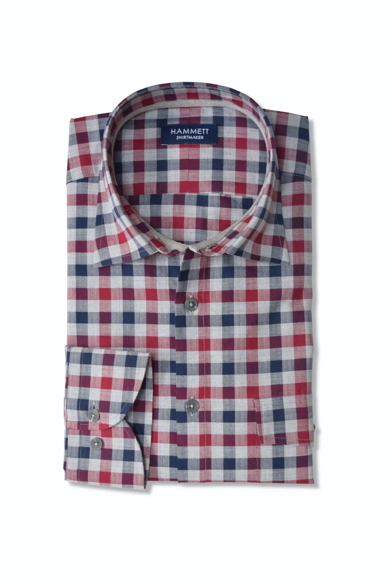 Multi Colour Gingham Herringbone Check Men's Shirt