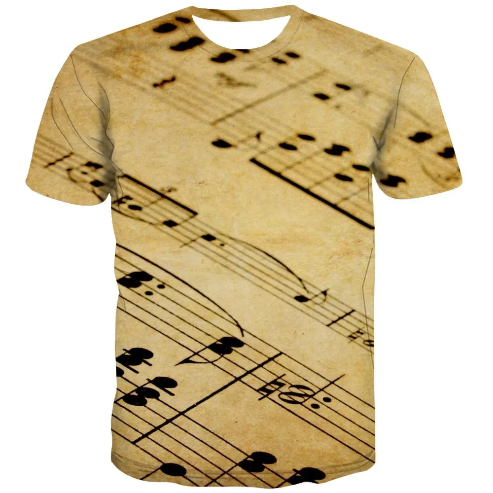 Music T-shirt Men Instrument T shirts Funny Retro T-shirts Graphic Electronic Tshirts Novelty