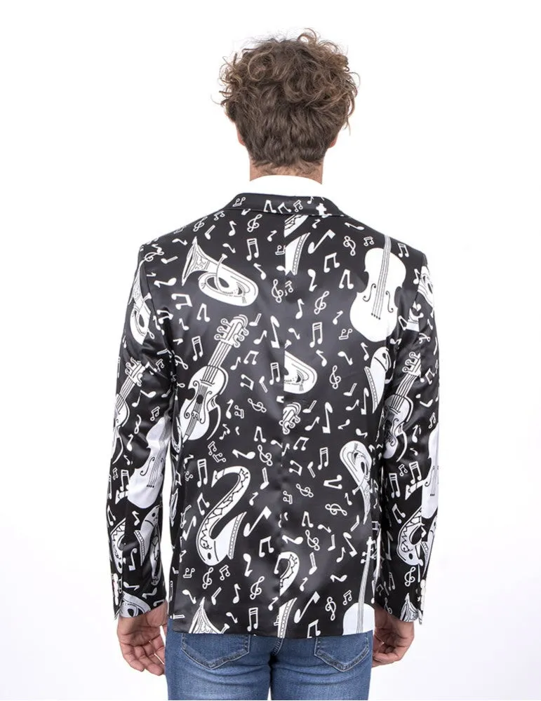 Musical Note Print Men's Blazer