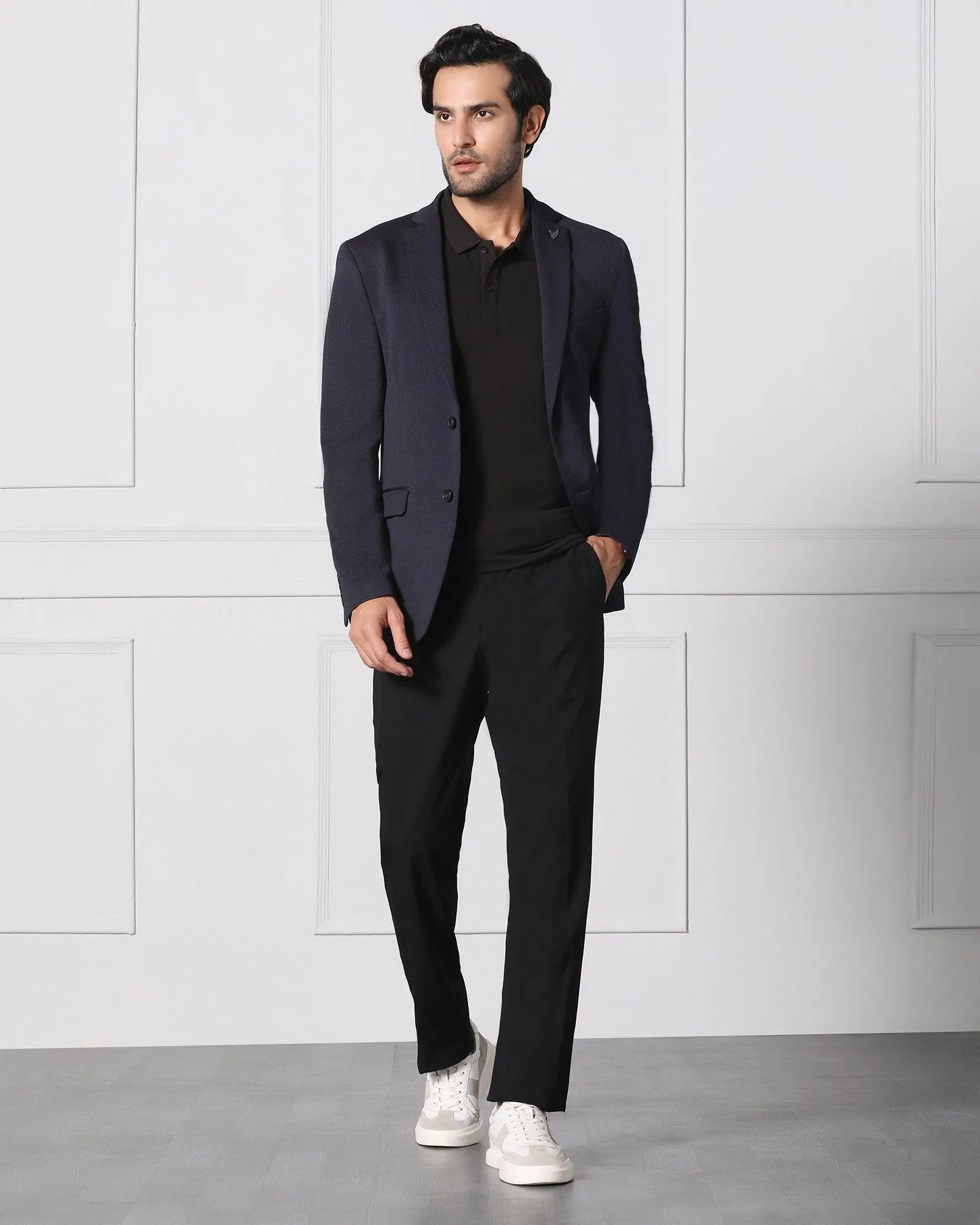 Must Haves Formal Navy Textured Blazer - Japson